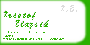 kristof blazsik business card